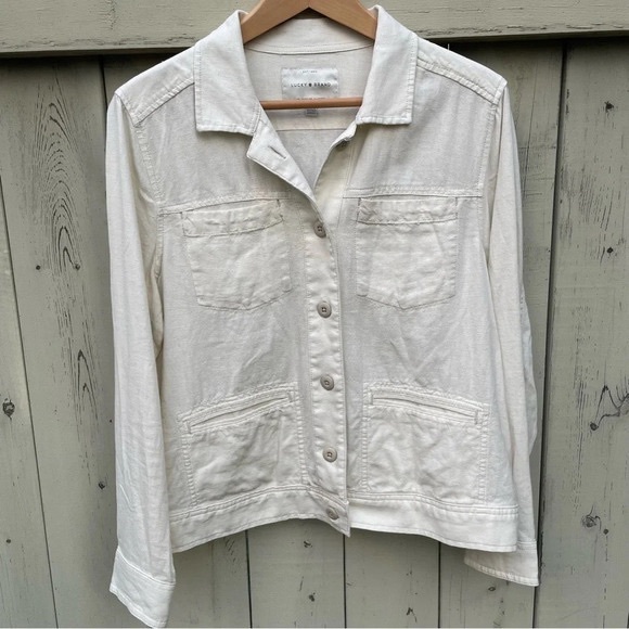 LUCKY BRAND Tomboy Utility Jacket Linen Blend M - Picture 3 of 9